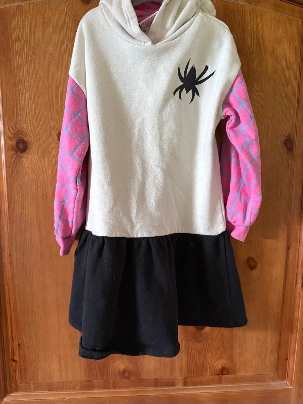 Marvel Pink White Black Spider-Gwen Style Hoodie Dress